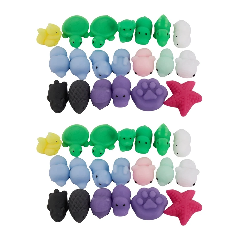 

40Pcs Mini Squeeze Toy Squishy Mochi Soft Release Stress Toys Kawaii Animal Squishy Toys Seal Octopus Rabbit N20