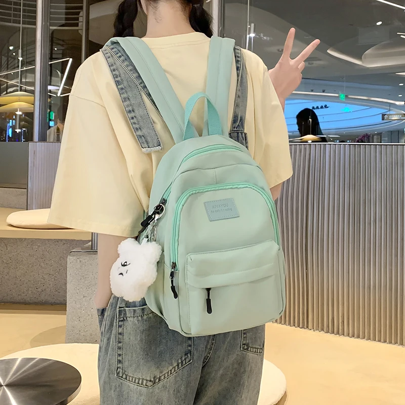 

Kawaii Small Women's Backpack Teen Girls Student Girls Waterproof Nylon School Bag Fashion Japanese Casual Mini Mochila Female