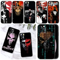 marvel superheroe punisher phone case for iphone 11 12 13 mini 13 14 pro max 11 pro xs max x xr plus 7 8 silicone cover