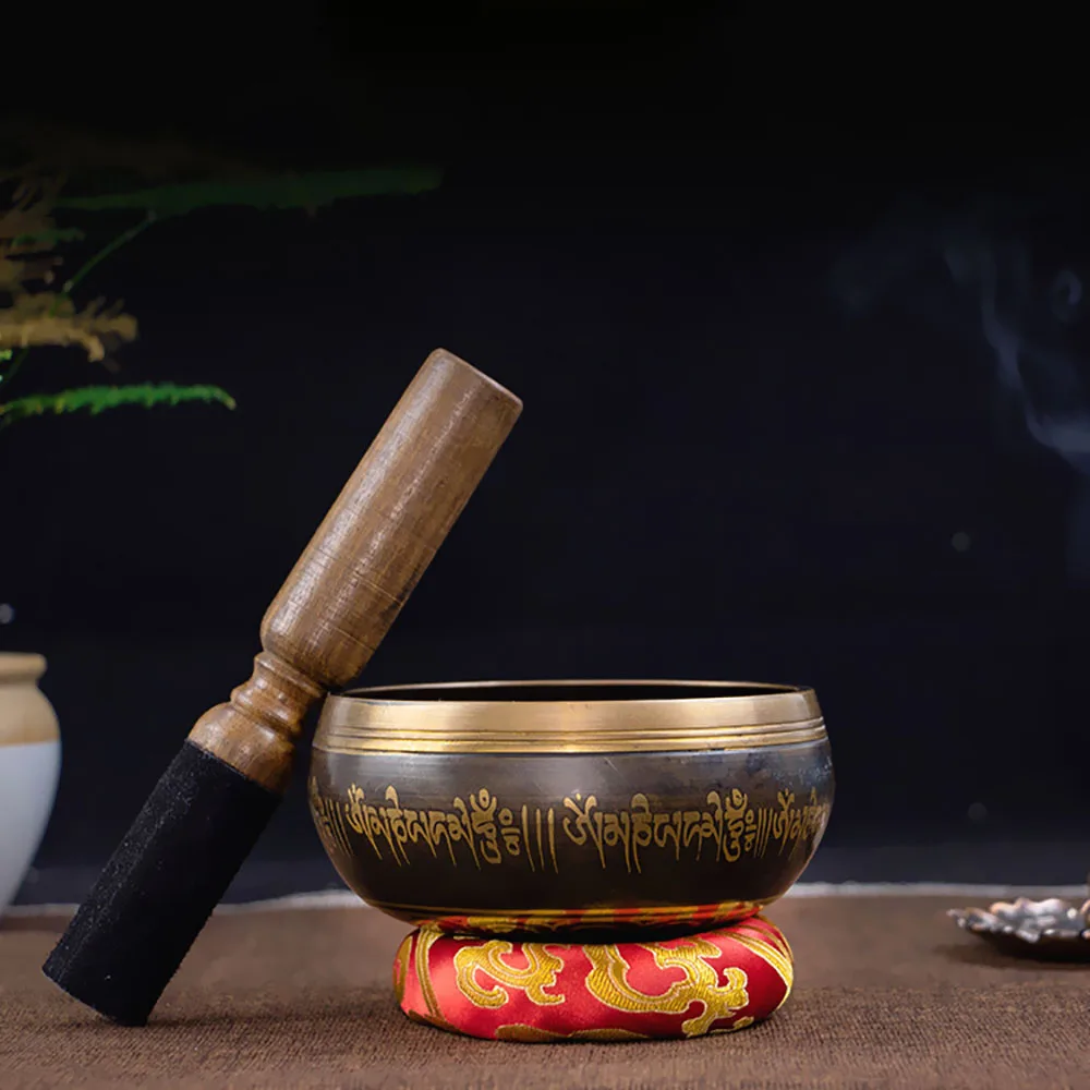 Латунная чаша из Непала ручной работы со звуком Будды медная для звуковой