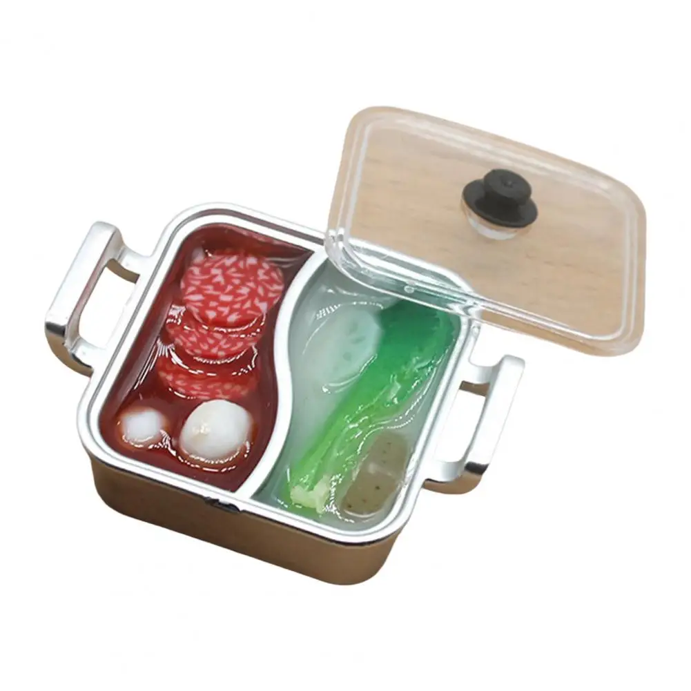 

Lightweight Creative Mini House Yuanyang Hot Pot Kitchen Food Toy Harmless Miniature Hot Pot Realistic Dollhouse Accessories