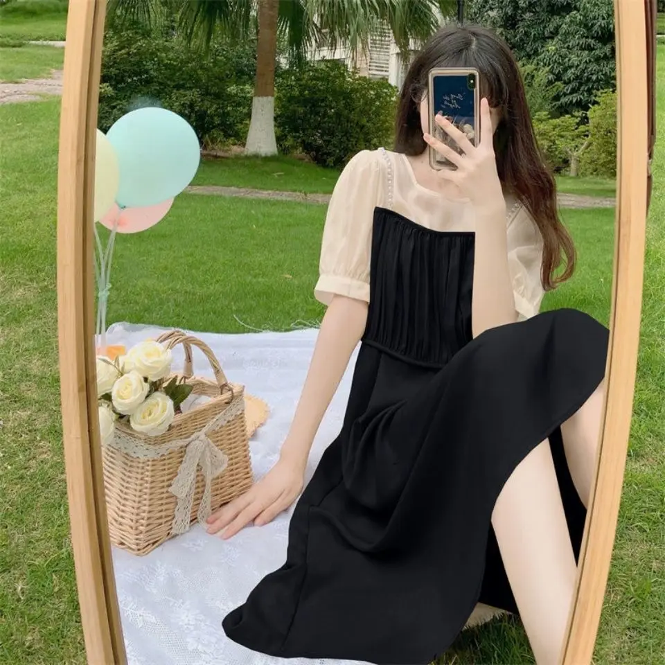 Женская юбка с имитацией жемчуга трапециевидная большого размера на подтяжках