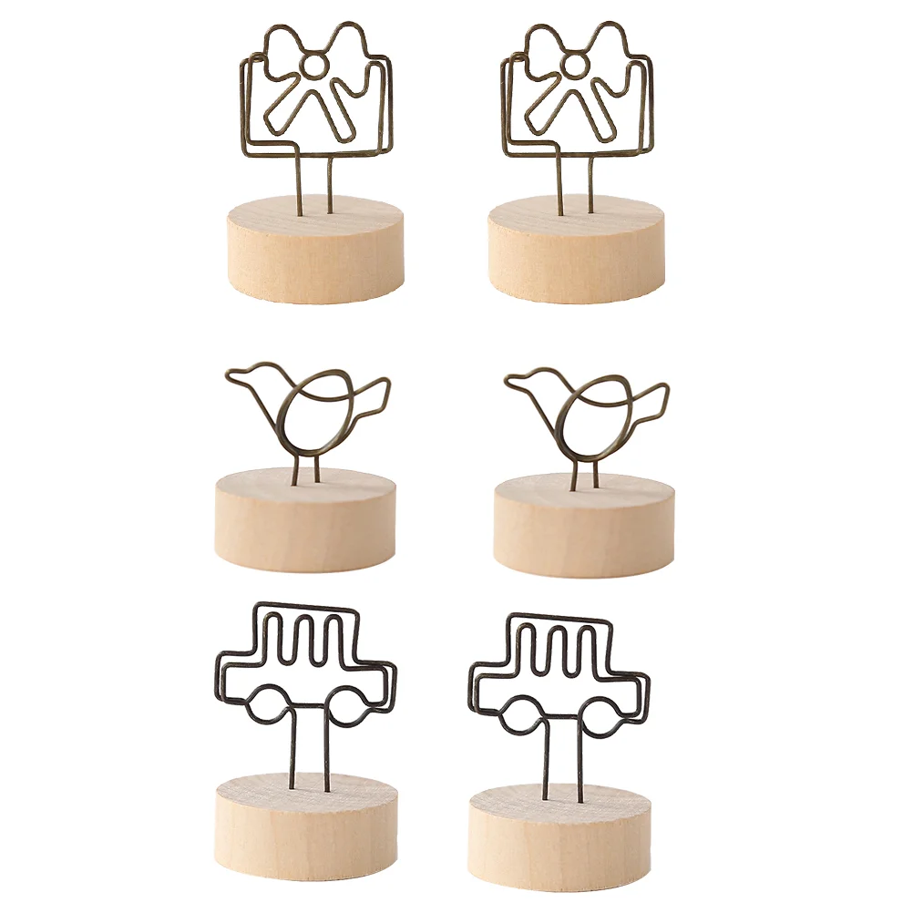 

6pcs Chic Practical Decorative Message Clips Photo Clips for Desktop Office Home