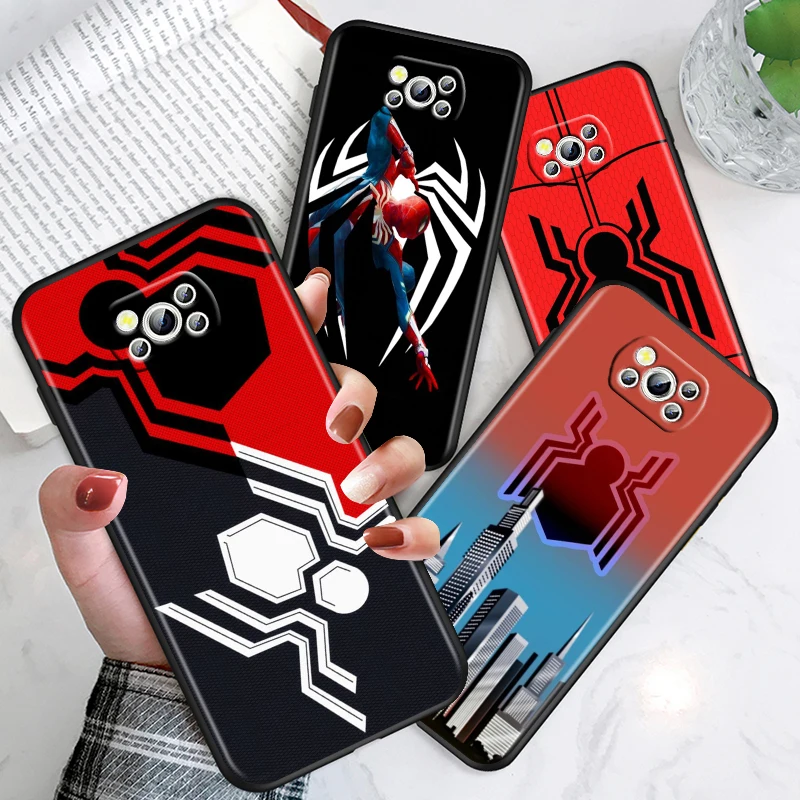 

Marvel Spider-Man Avengers For Xiaomi Poco X3 NFC F3 GT X2 M3 M2 5G Pro Lite Civi Mi 9SE CC9 Soft Silicone Black Phone Case