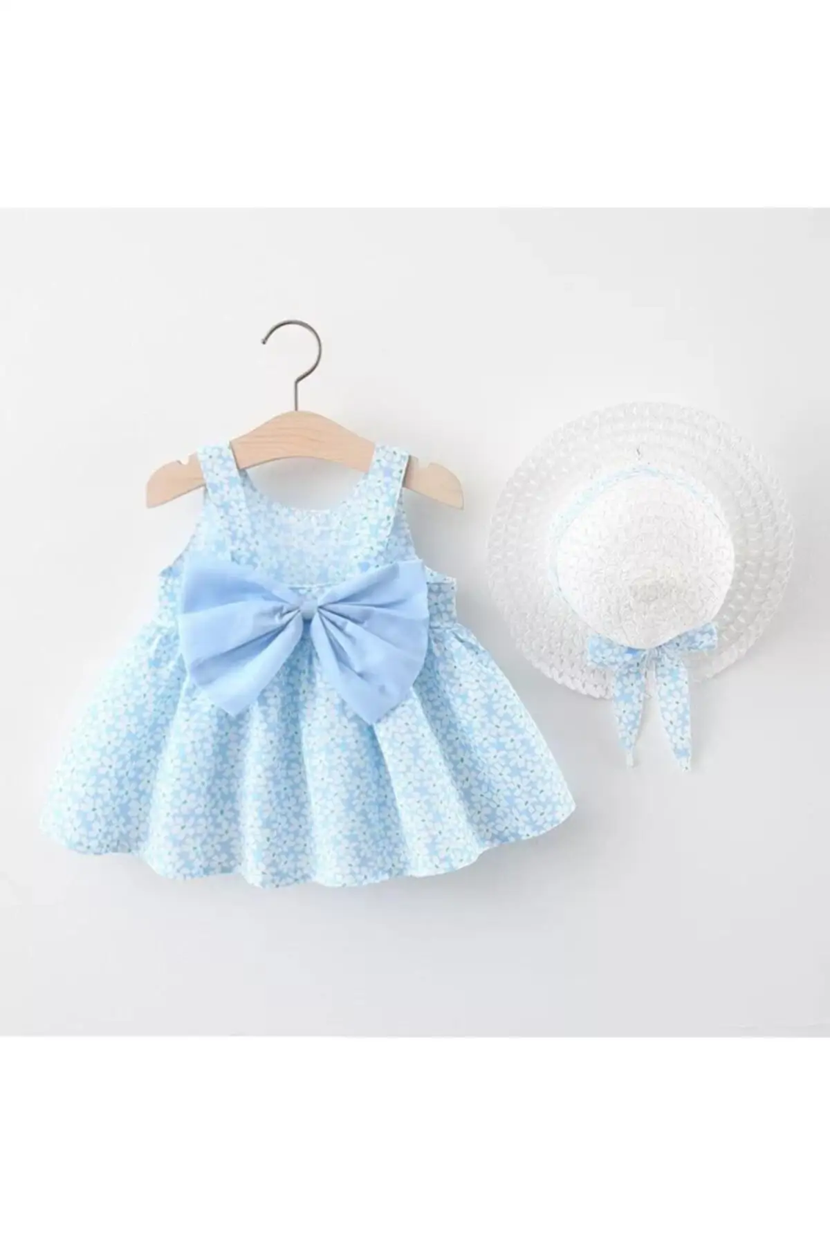 

Детская шапка для девочек, синее платье с маргариткой, цветочный тренд, миди Askılı, двубортный тканый Комфортный хлопковый трикотаж с V-образ...
