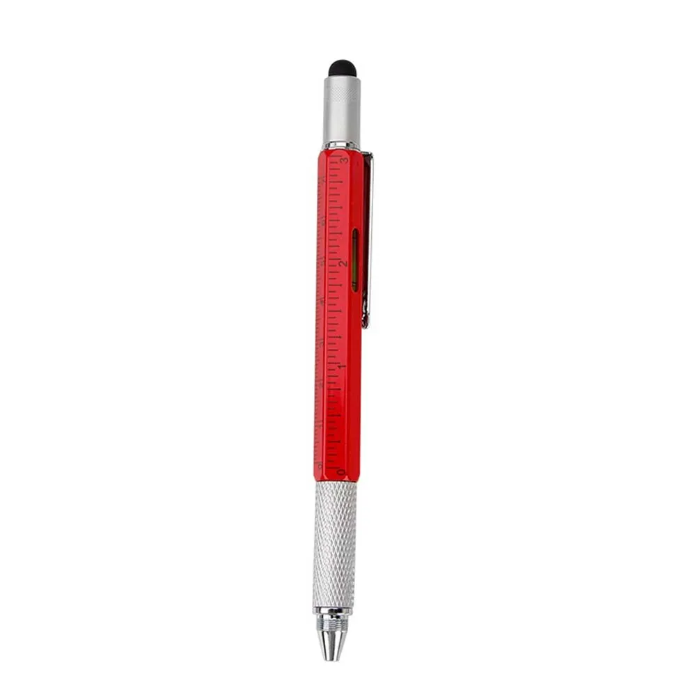 

Multifunction Ballpoint Pen With Modern Handheld Tool Measure Technical Ruler Screwdriver Touch Screen Stylus Spirit Level