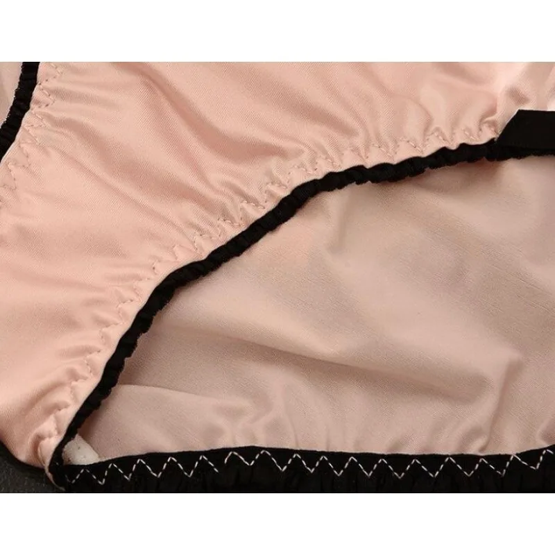 Шелковое гладкое атласное нижнее белье с двойным бантом из вискозы для женщин