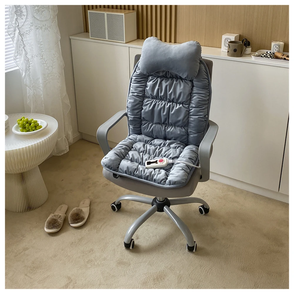 Electric Heating Cushion Chair Mat Office Sedentary Chair Cushion Home Infrared Heating Back Integrated Seat Cushion Heating Pad