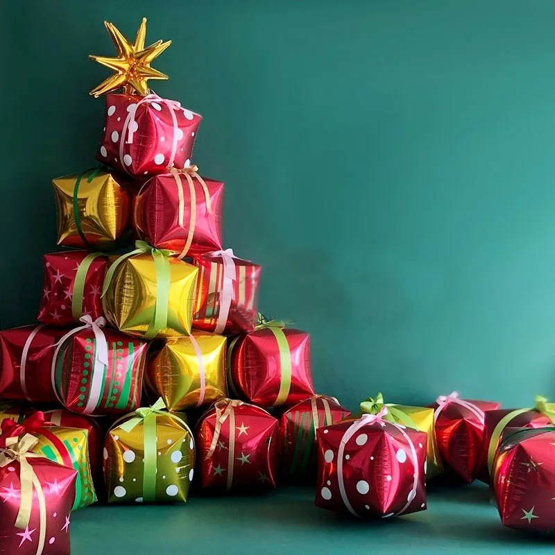 

9PCS Christmas Gift Balloons Set Xmas Party Favors Ballon For Merry Christmas Room Decoraiotns 2023 2024 Home New Year Decors