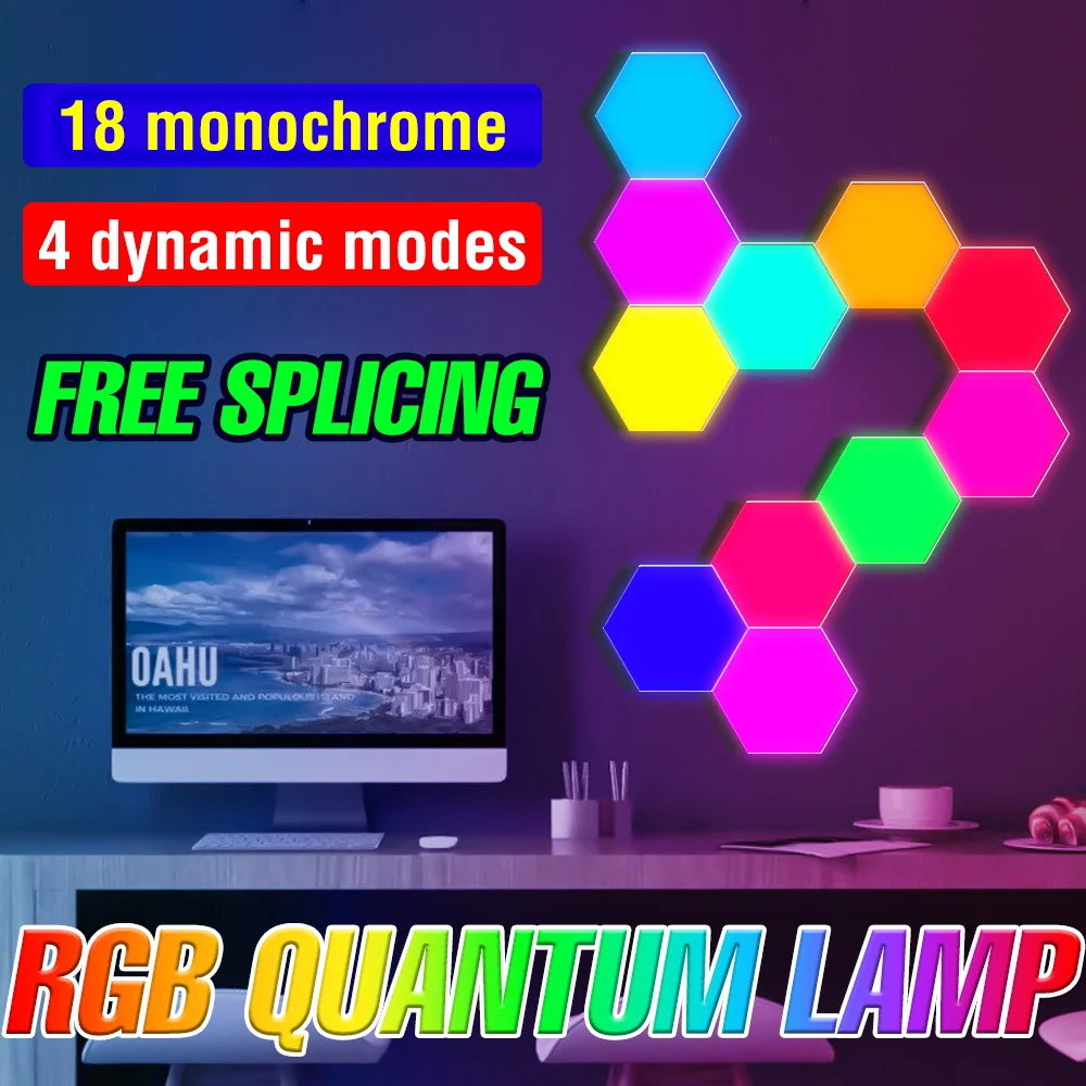 Touch Sensor LED Night Light DIY LED Wall Lamp RGB Colorful Nightlights Honeycomb Lamp USB Hexagon Light For Bedroom Decoration