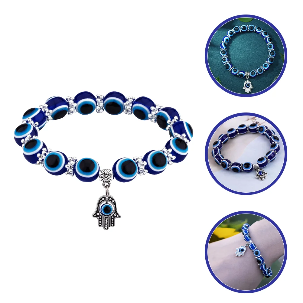 

Eye Bracelets Bracelet Evil Beaded Bead Blue Turkish Charm Jewelry Fashion Amulet Protection Strand Crystal Third Hamsasetluck