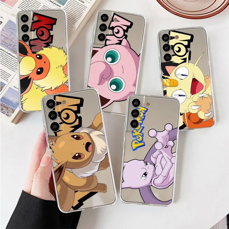 

Clear Case For Samsung Galaxy S22 S20 FE S21 S10 S9 Plus Note 20 Ultra 10 Lite Transparent Phone Shell Pokemon Pikachu Anime