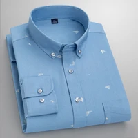 100 pure cotton printed casual fashion button up shirt mens long sleeve print shirt button down shirts for men korean clothes
