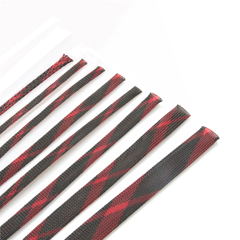 5 м оплетка для кабеля Изолированная кабельная втулка красная и черная ПЭТ