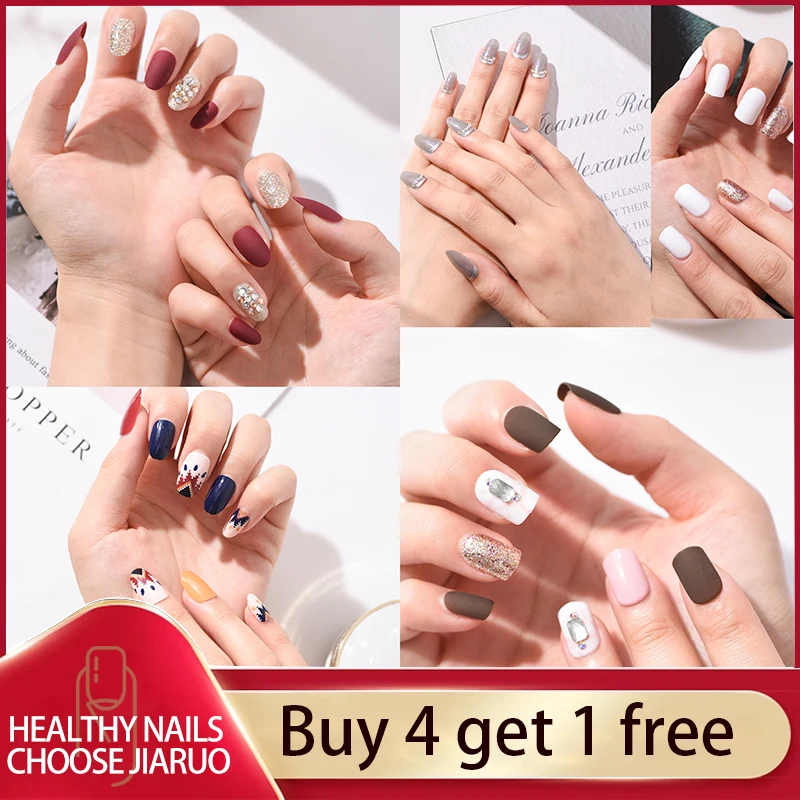 

Fake Nails Art Designs Short Stick Press on False Kiss Display Clear Tipsy Set Full Cover Artificial Packaging Nail Tipswith