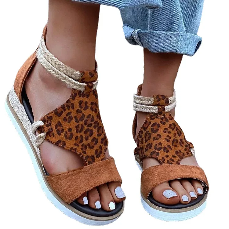

Women Sandals Summer Ladies Fashion Casual Wedge Heel Open Toe Fish Mouth Foreign Trade Roman Style Sandals Shoes Plus Size
