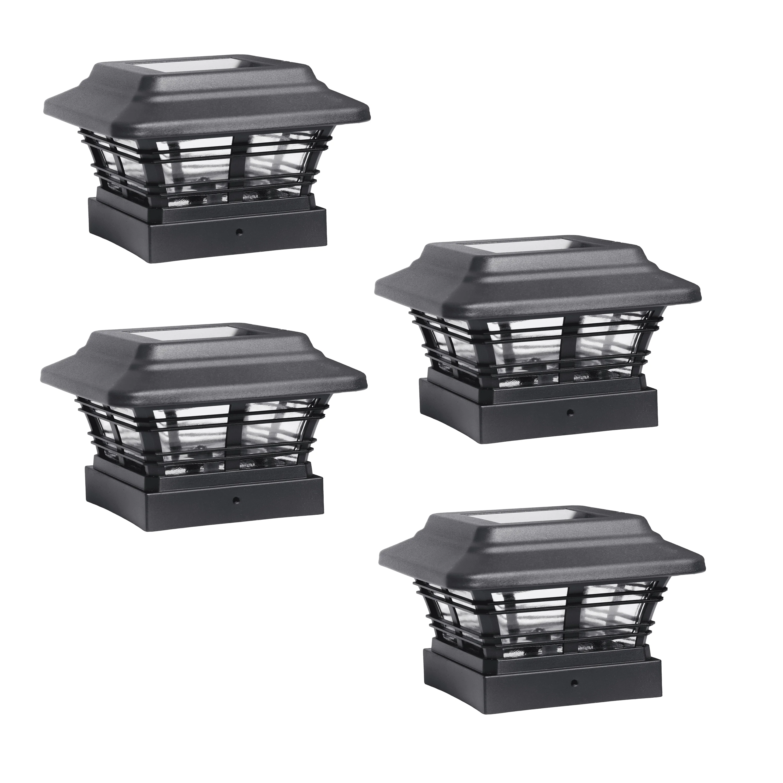 

Solar Landscape Post Cap LED Light for 4 x 4, Black Finish (4-Pack)