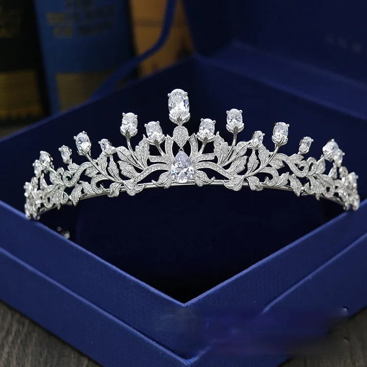 

New Full Zircon Bridal Crown Princess Crown Wedding Bridal Gown Formal Dress Accessories