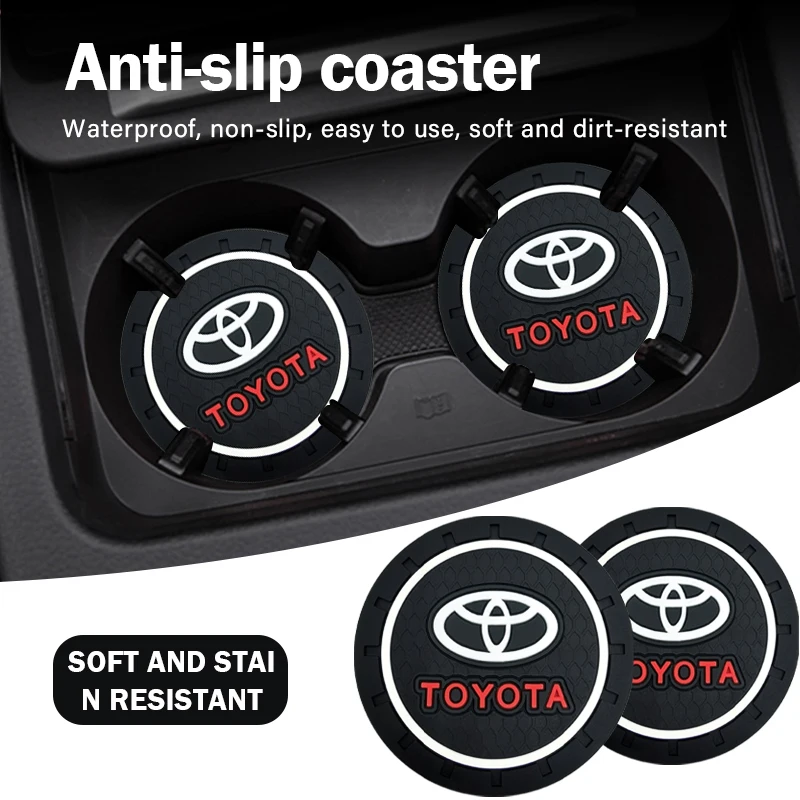 

Car Coaster Water Cup Bottle Holder Mat Anti-Slip Pad for Toyota Camry Corolla RAV4 Highlander FJ Cruiser Land Yaris Accessories