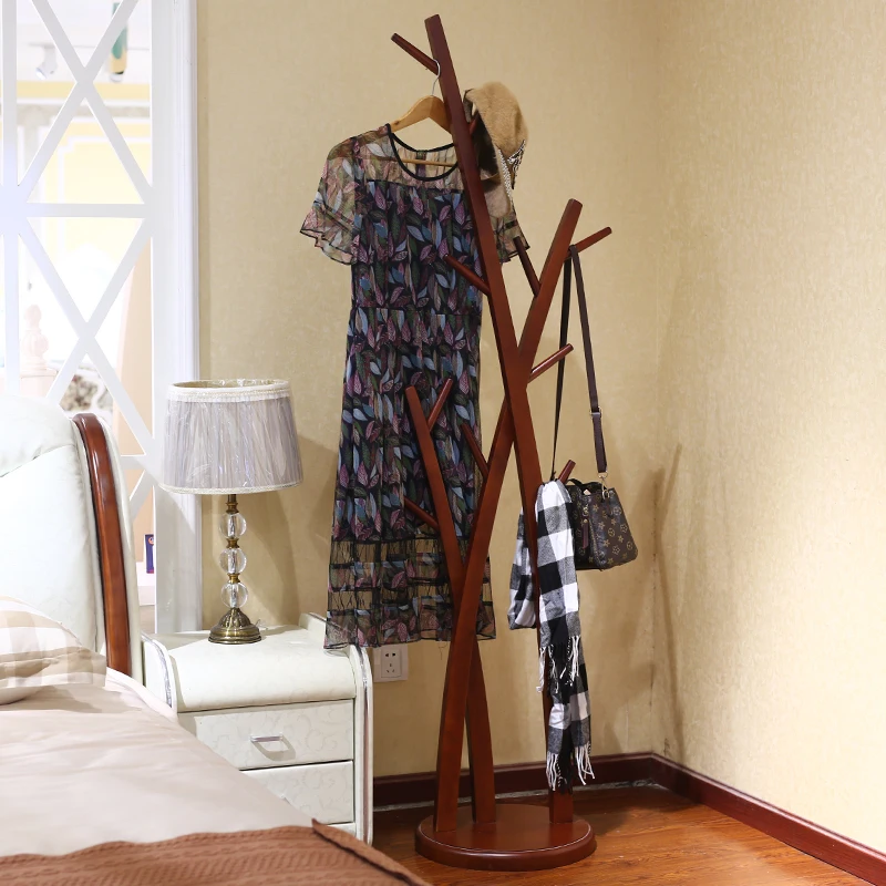 

Nordic Wooden Clothes Rack Aesthetic Place Saving Bedroom Entrance Garment Storage Coat Rack Standing Floor Percheros Furniture