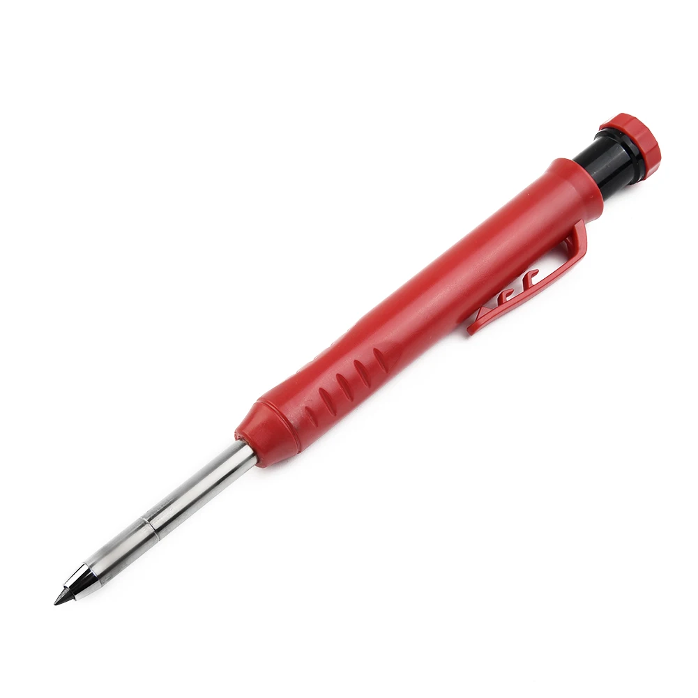 

Solid Carpenter Pencil With Built-In Sharpener Deep Hole Mechanical Pencil Adjustable Refill Woodworking Marker Tools