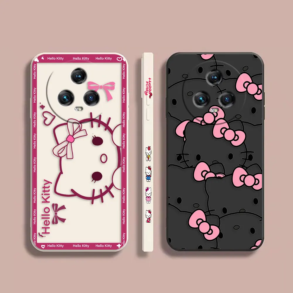 

Case For Honor MAGIC 3 4 5 Note V20 V30 V40 X30 X40 PLAT 5 5T PRO MAX 5G Simple Liquid Silicone Case Pink Hello K-Kitty