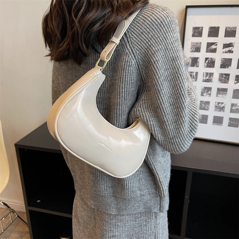 Fashionable High-quality Shoulder Bags for Women Leather Crossbody Bag Simple Solid Color Handbags Female Classic Hobos Bags Sac