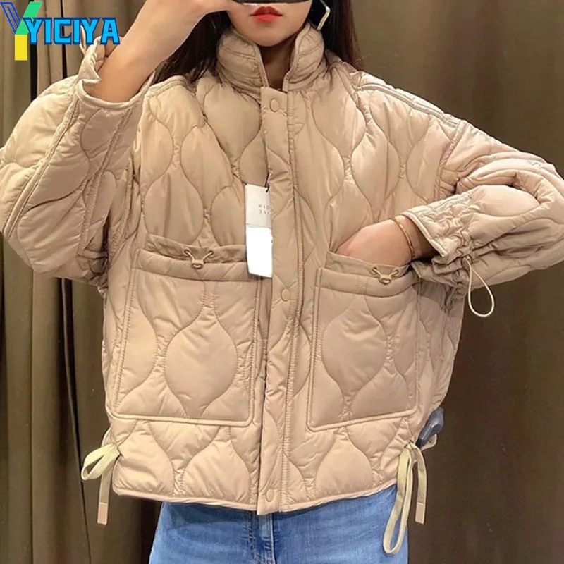 YICIYA Winter Jackets 2023 Woman Casual Short Parkas Loose Solid Women Coat Light Slim Streetwear Jacket Female Chic Outerwear