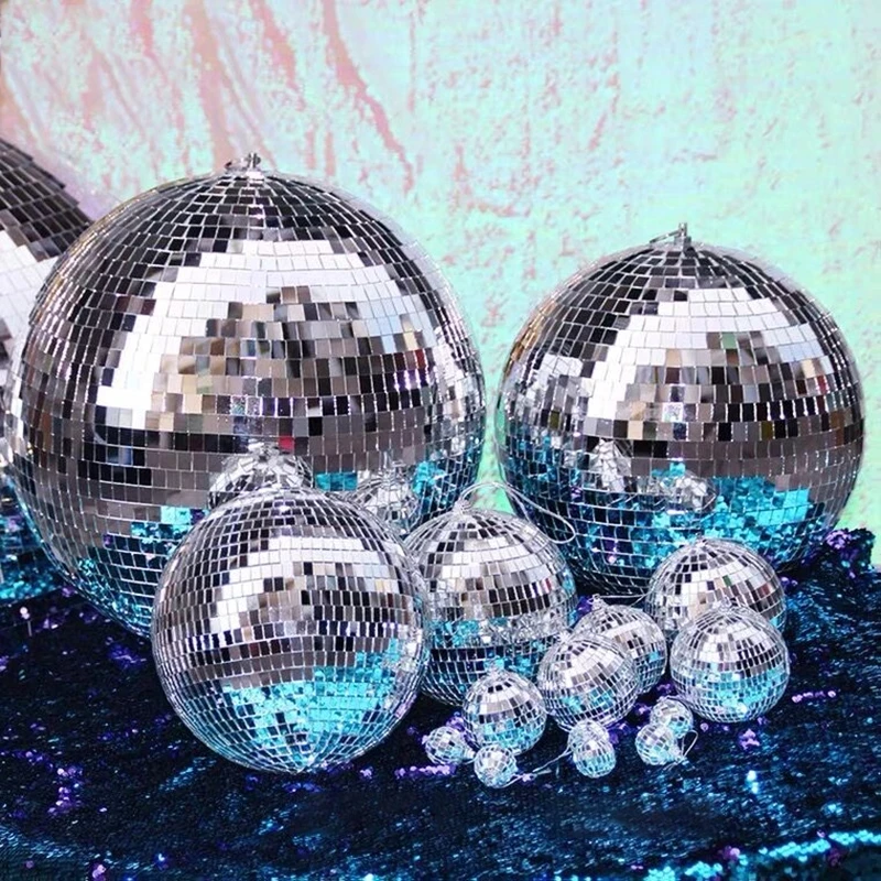 

25-40cm Mirror Disco Balls Party Shining Ball Christmas Decoration Laser Reflective Glass Disco Ball Xmas Tree Home Ornaments