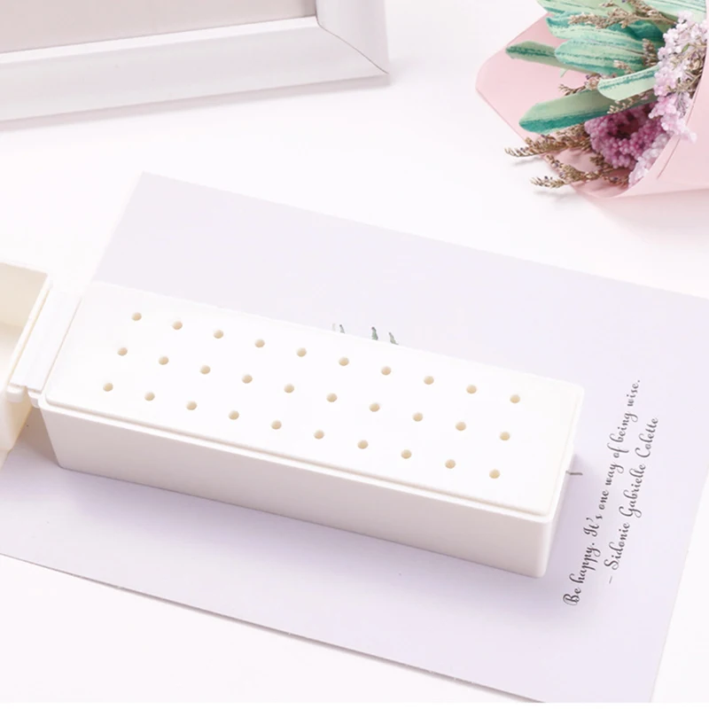 

Holder 30 Holes Dustproof Drill Bit Case for Acrylic Nail Drill Bits Nail Polishing Display Box (Not Inlcude Nail Drill Bits)