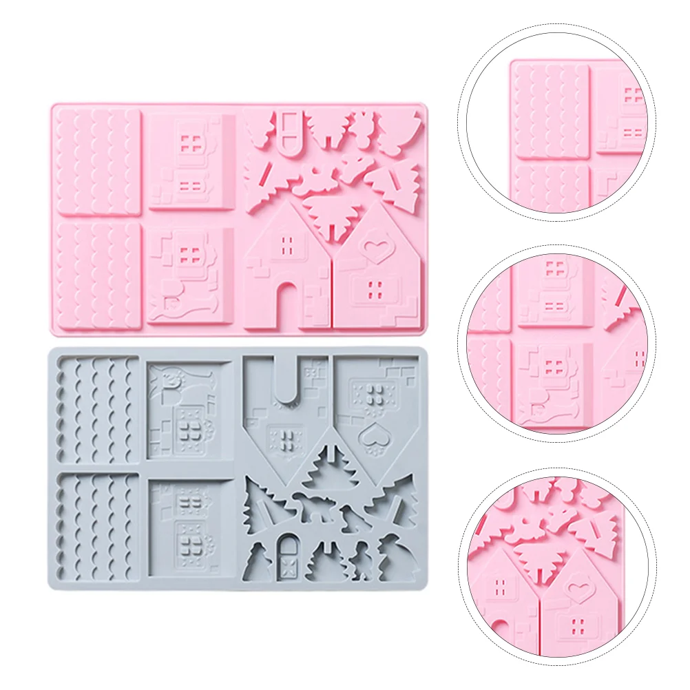 

Silicone House Moldchristmas Fondant Mould Gingerbread Cookie Cake Cupcake Making Topper Gumpaste Sugar Decorating 3D Toolssoap