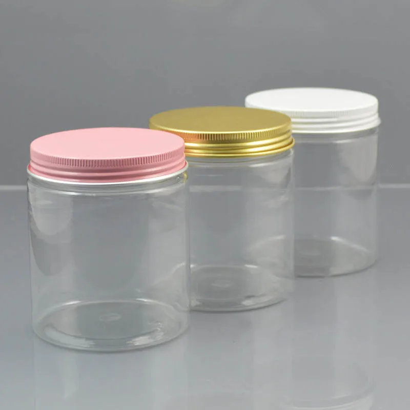12/30pcs 250g/ml Transparent Plastic Jar With Screw Lid Empty Cosmetic Food Container Cream Powder Pot Makeup Box DIY Cake Boxes images - 6