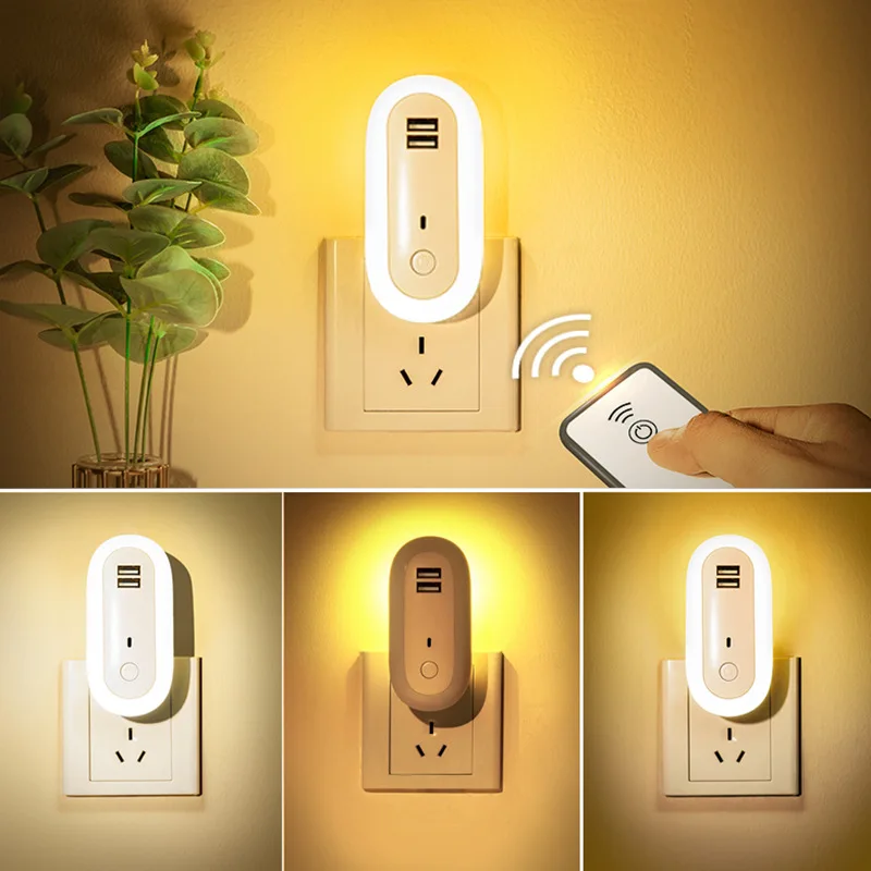 

Oval Night Light LED Remote Control Dimming USB Charging Wall Lights Bedroom Children Living Room Bedside 3 Shades of Light
