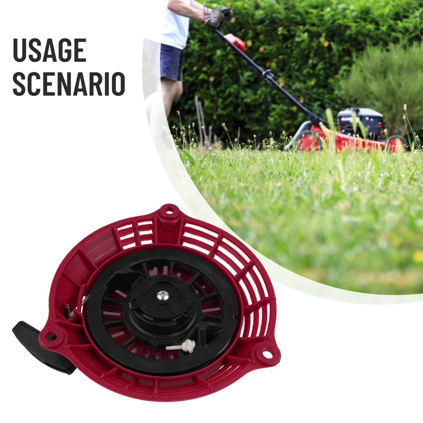 

Cable Pull Starter Launcher HRD536 Hand Starter Lawn Mower Parts Manual Material Metal Outdoor Living Practical