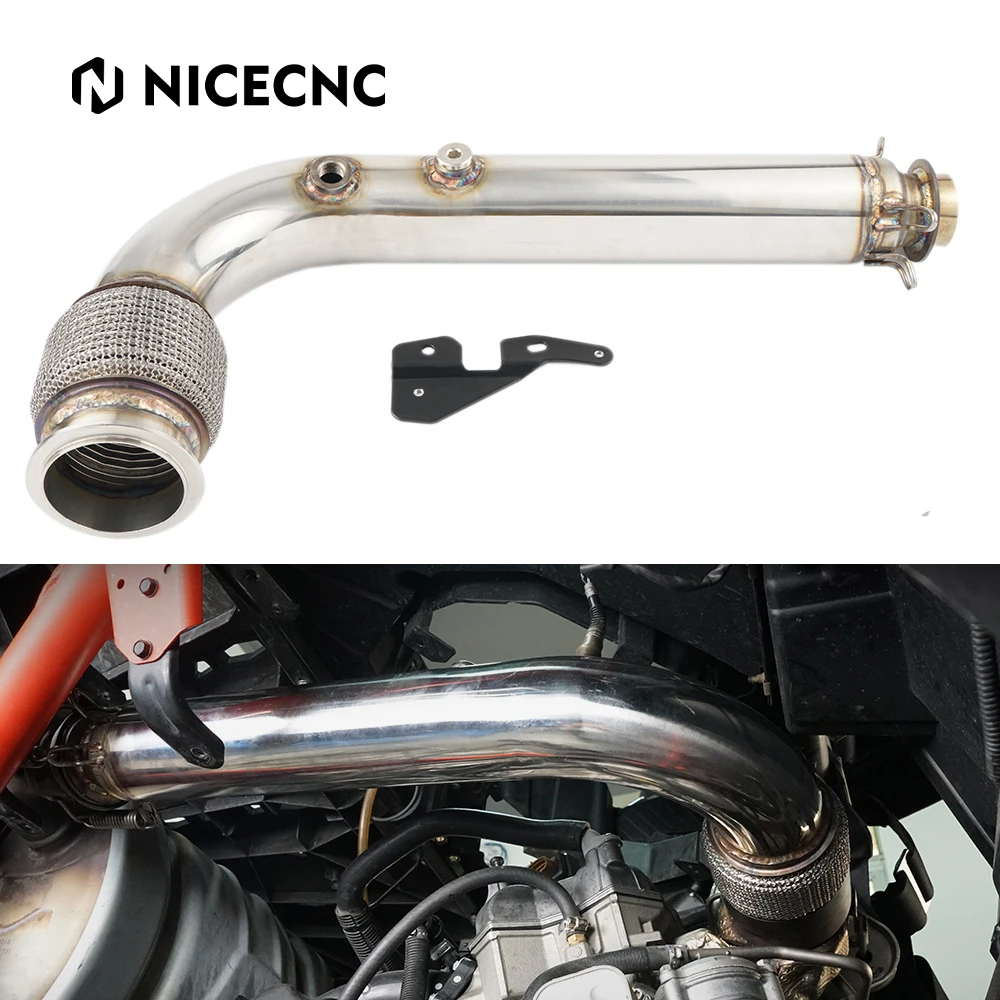NICECNC UTV Exhaust Bypass Pipe Mid Pipe Bracket Included for Can-Am Maverick X3 Max R 4x4 XDS XMR XRC XRS Turbo DPS 2017-2021