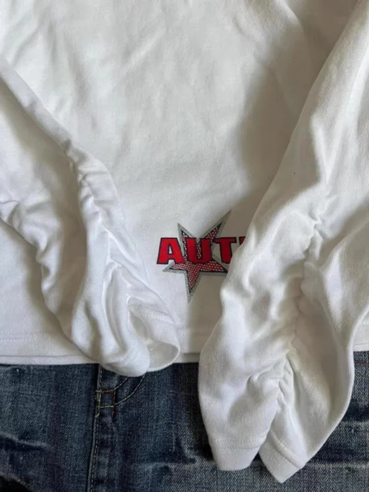 Женская винтажная футболка с длинными рукавами в стиле гранж