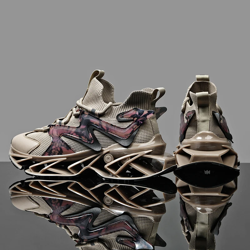 Мужские модные цветные кроссовки в китайском стиле со шнуровкой и лезвиями