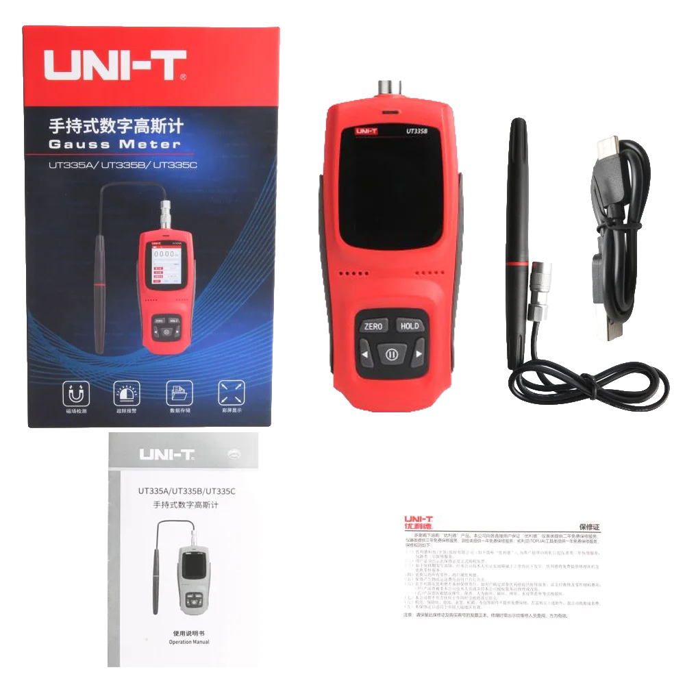 Фото UNI-T UT335B Гаусс-метр с постоянным магнитом Ручной цифровой измеритель Тесла Измеритель магнитного потока Поверхностное магнитное поле Точность 2% №2