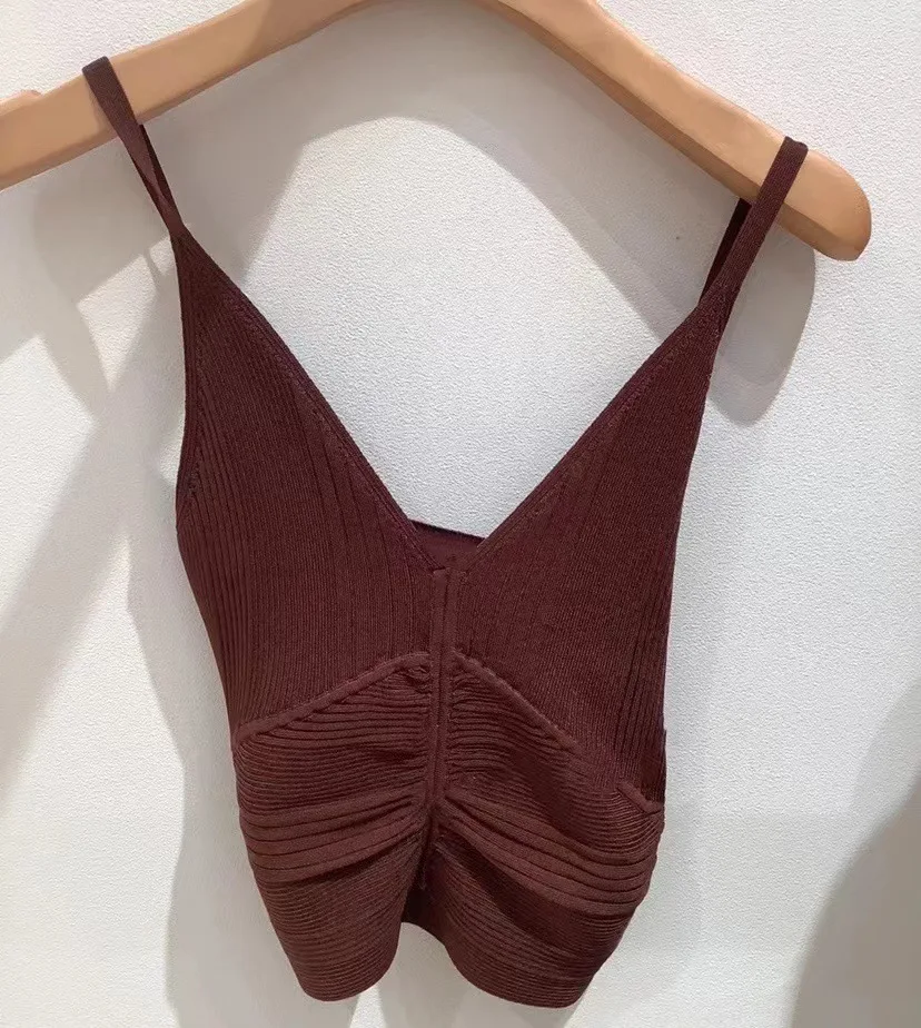 

Women Sling Top Sleeveless Knitted Slim Sexy Camisole