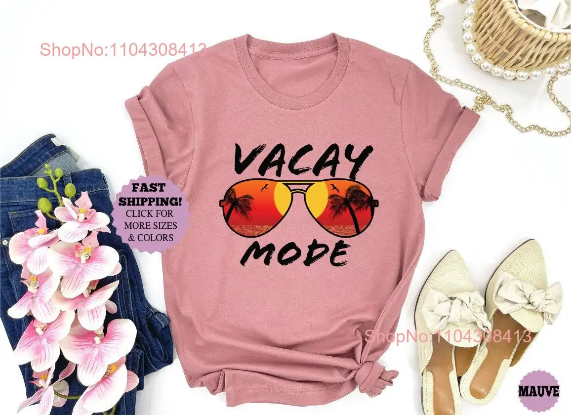 Футболка с очками Vacay Mode Vacation Trip Camping Travel Adventure Cute Lover длинными или короткими