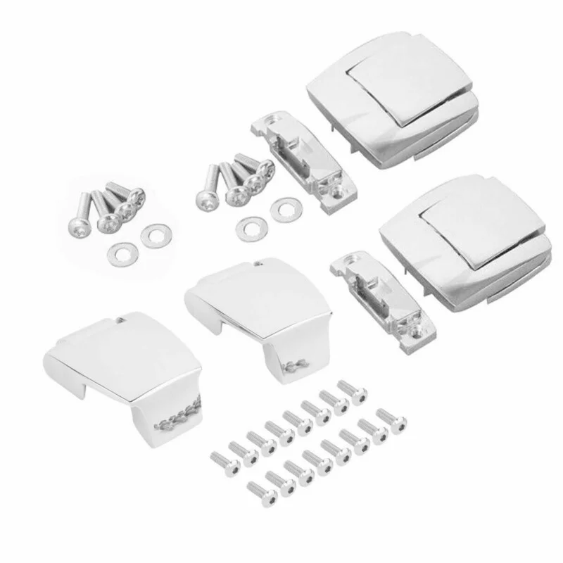 

Motorcycle Chrome Razor Chopped King Latches Hinges For Harley Tour Pak Touring Glide 1988-2013