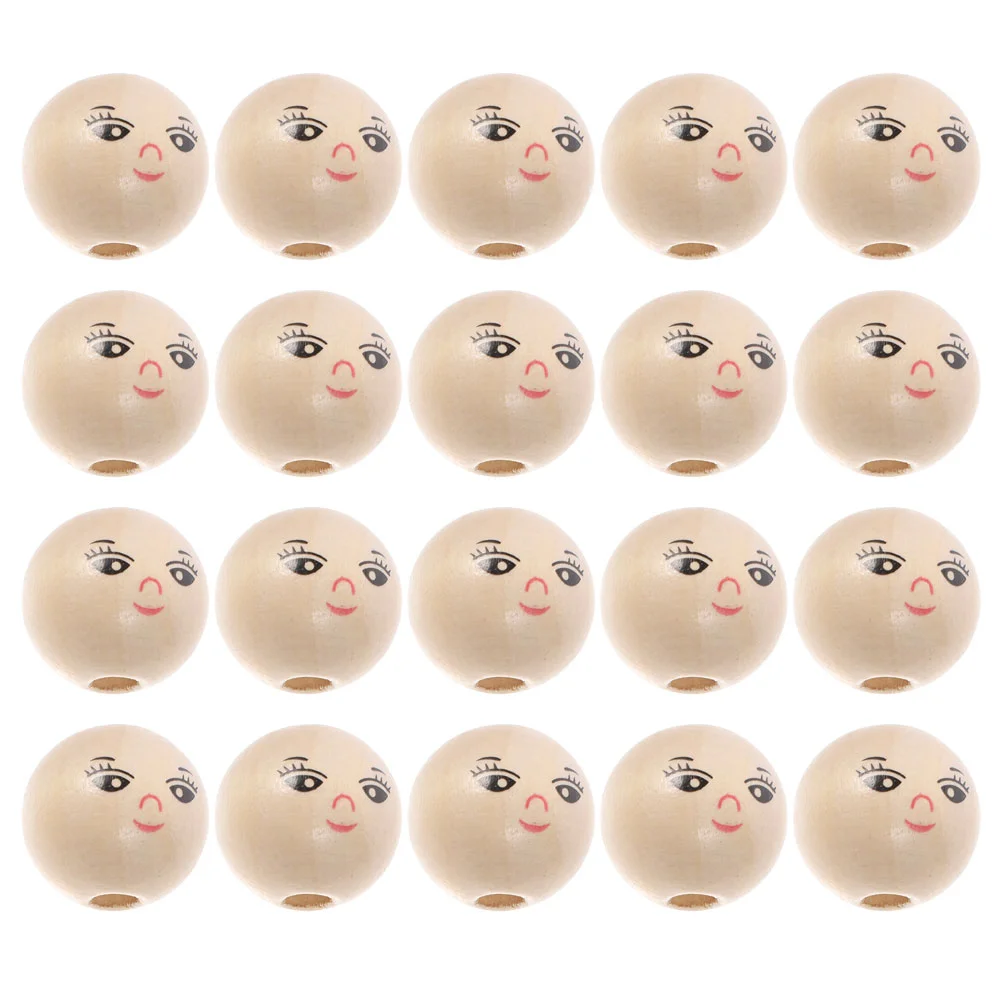 

20 Pcs Wooden Bead Accessories Beads DIY Jewelry Round Jewels Spacer Small Making Bracelet Necklace Supplies