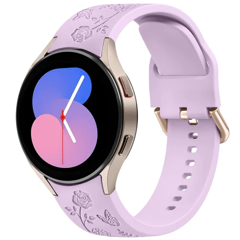 Ремешок силиконовый с гравировкой для часов Samsung Galaxy Watch 6/5/4 40 мм/44 мм 5Pro 45 мм Watch 6 4 Classic 43 мм/47 мм 42 мм/46 мм