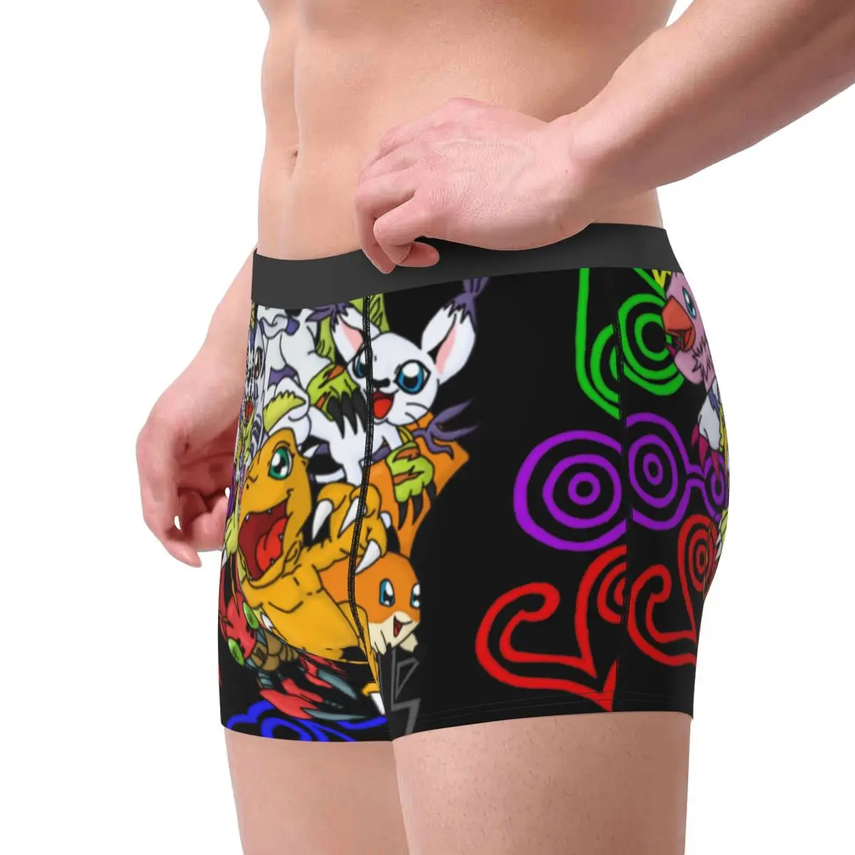 Digimon и Crests Мужское нижнее белье ностальгические аниме боксеры короткие