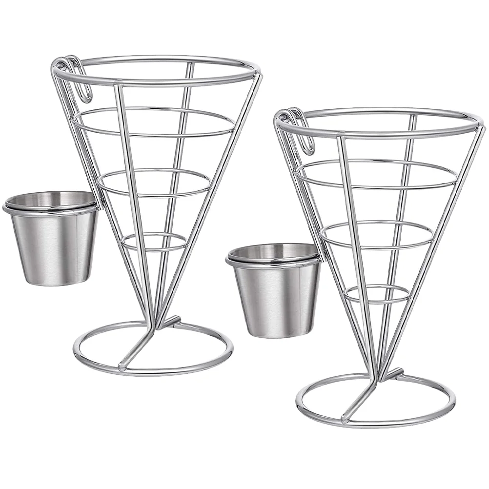 

Cone French Fries Stand Holder Basket Display Rack Cups Snacks Buffet Fry Ice Cream Appetizer Chips Snackketchup Appetizers