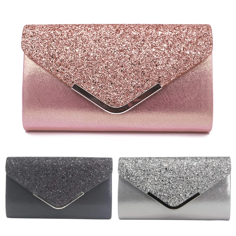

Женский Блестящий клатч-конверт, кошелек, вечерняя сумка, блестящая женская сумка, блестящая сумка через плечо