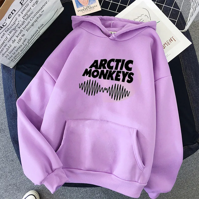 Arctic Monkey Sound Wave Printed Letter Fleece Hoodies Long Sleeve Pullovers Autumn Winter Female Hoodie Hip Hop Sweatshirts