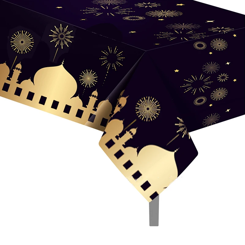 

EID MUBARAK одноразовая скатерть для вечеринки счастливая фотография для домашнего стола Декор мусульманский ислам товары для вечерние НКИ Ид А...