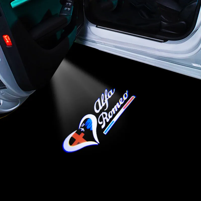 

LED Car Door Welcome Light Logo Projector Decorative Lamp For Alfa Romeo Giulia Giulietta Mito Stelvio Brera 156 159 Accessories