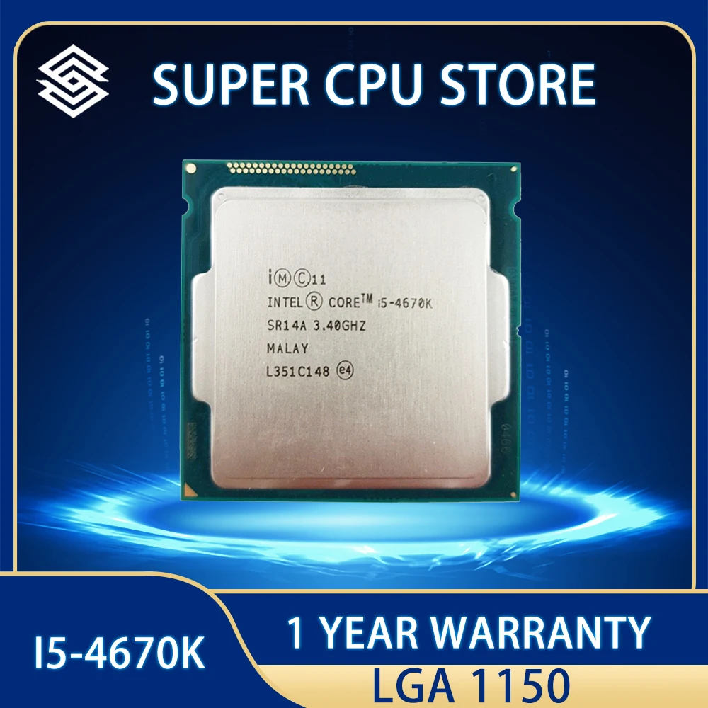 

Процессор Intel Core i5-4670K i5 4670 K, I5 4670 K, 3,4 ГГц, четырехъядерный, 4 потока, 84 Вт, 6 Мб, LGA 1150